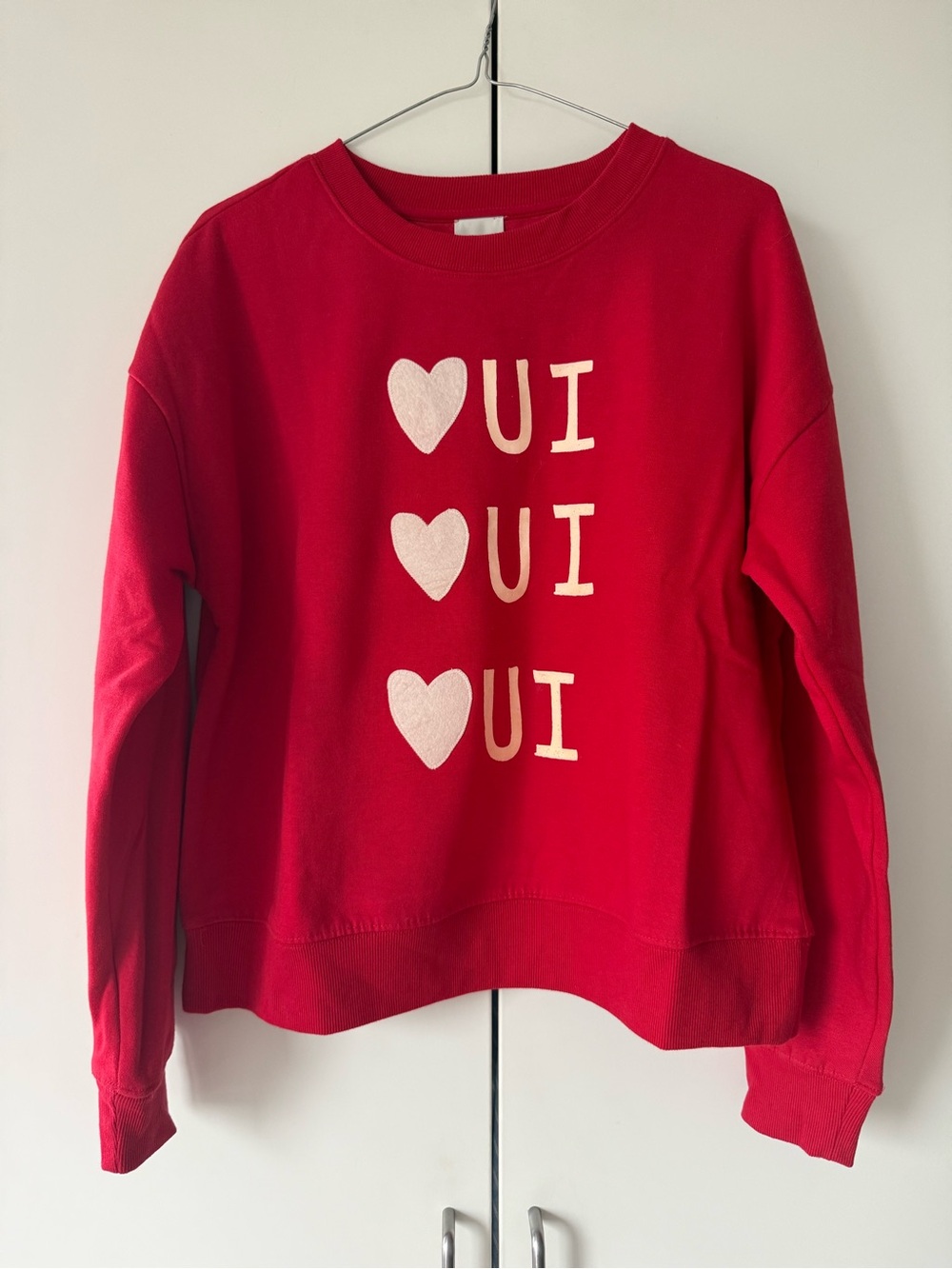 Maeve Anthropologie Red ♥ U I Graphic Sweatshirt Size S NWOT